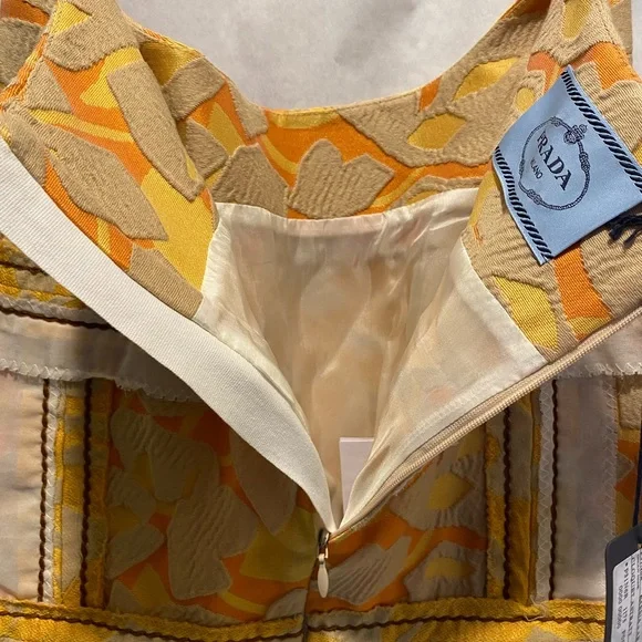 Prada Runway SS2009 Cloqué Astratto Dress Sabbia Arancio IT42 (US6) NWT - Picture 6 of 10